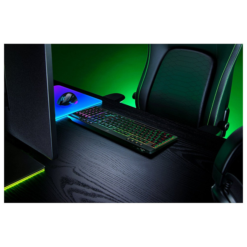 Клавіатура Razer BlackWidow V4 Low-profile HyperSpeed, 104key, Green Switch, USB-A/WL/BT,