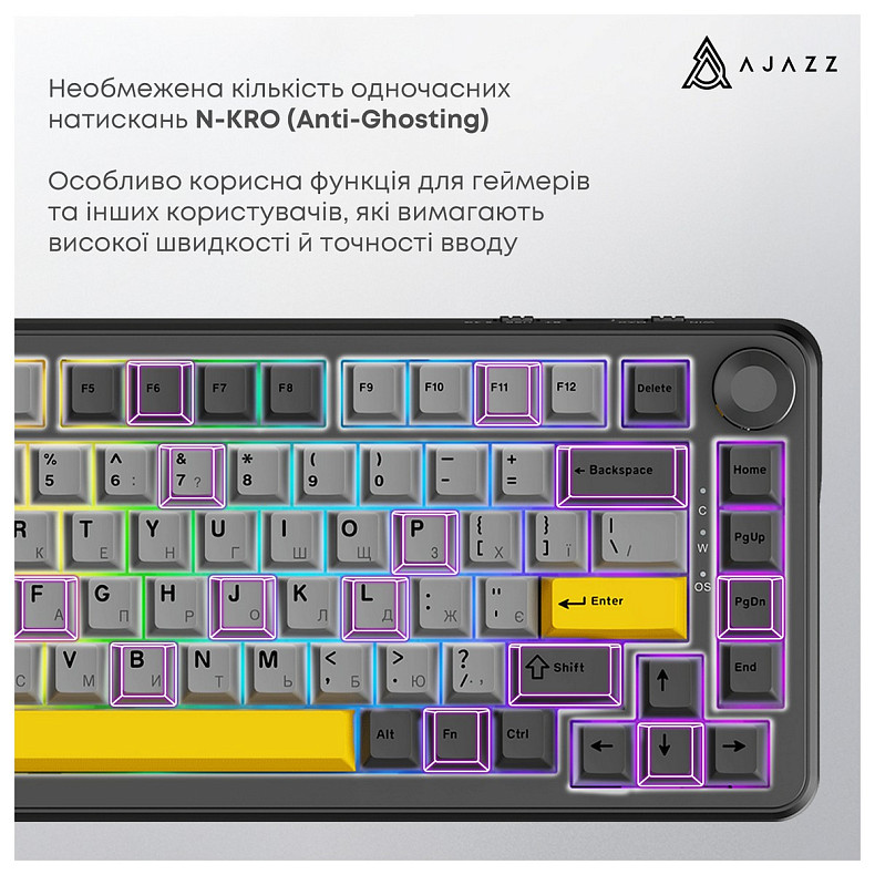 Клавіатура Ajazz AK820 Max Plus Day Dream Switch Black (AK820MAX-DD-BGY)