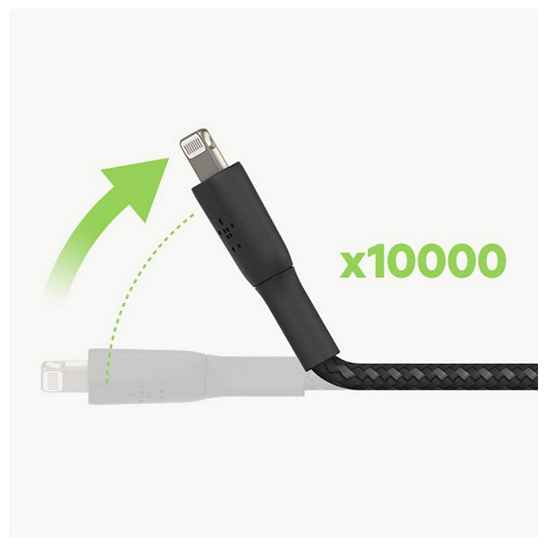 Кабель USB-A > Lightning зарядка/синхронизация Belkin, 1м, плетеный, белый