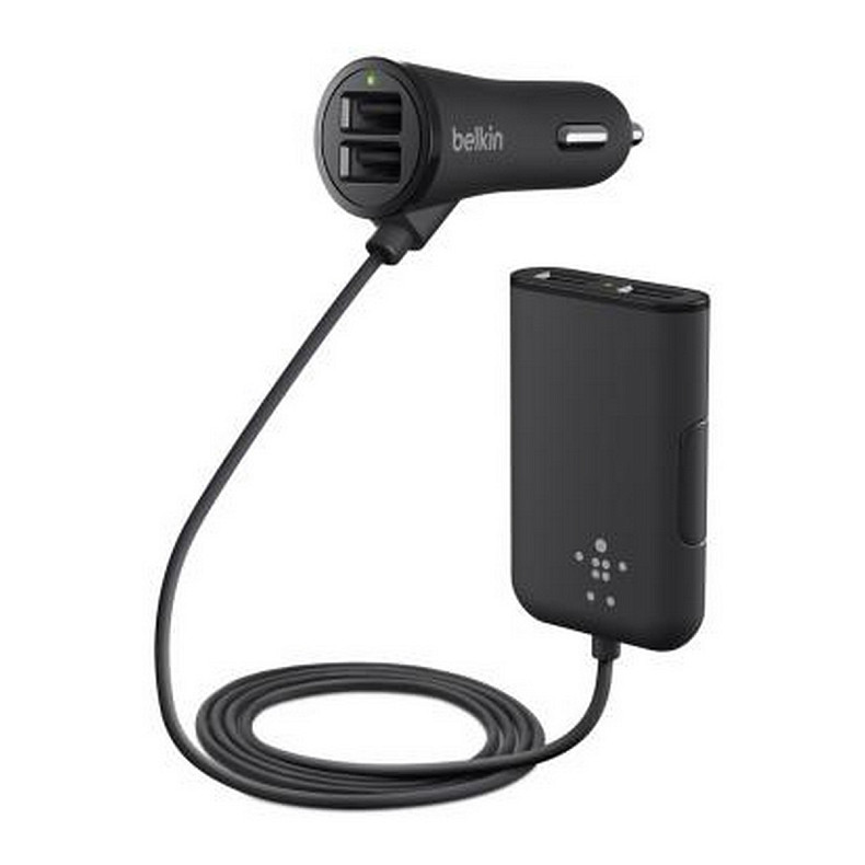 Автомобільний зарядний пристрій Belkin Road Rockstar USB Charger (2 USB x 2.4A + 2 USB x 1.2A) Bla