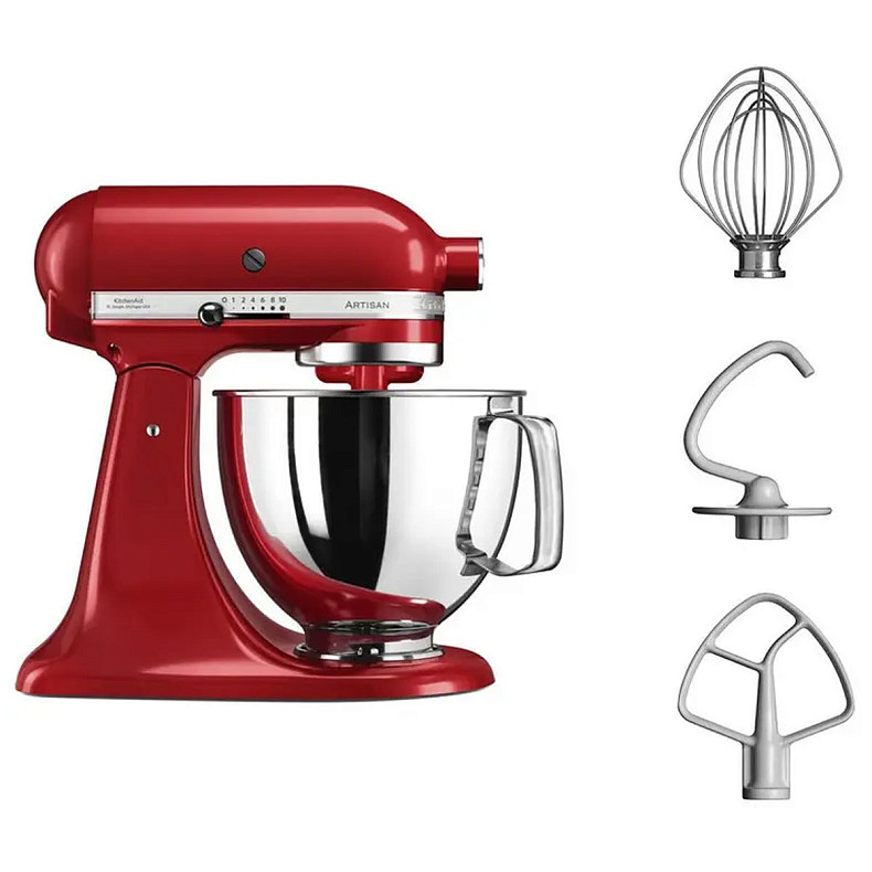 Кухонный комбайн KitchenAid Artisan 4,8 л 5KSM125EER с откидным блоком красный