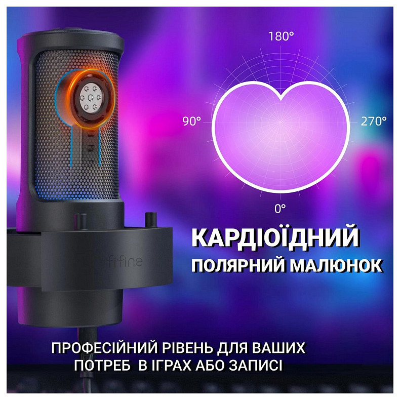 Микрофон конденсаторный Fifine A8T USB Black