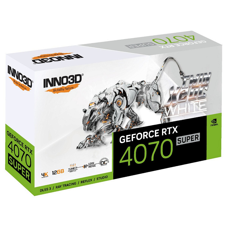 Відеокарта GeForce RTX4070 Super Inno3D TWIN X2 OC WHITE, 12GB GDDR6X, 192bit, PCI Express