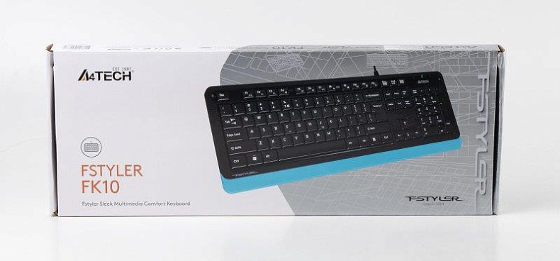 Клавiатура Клавіатура A4Tech FK10 Black/Blue USB