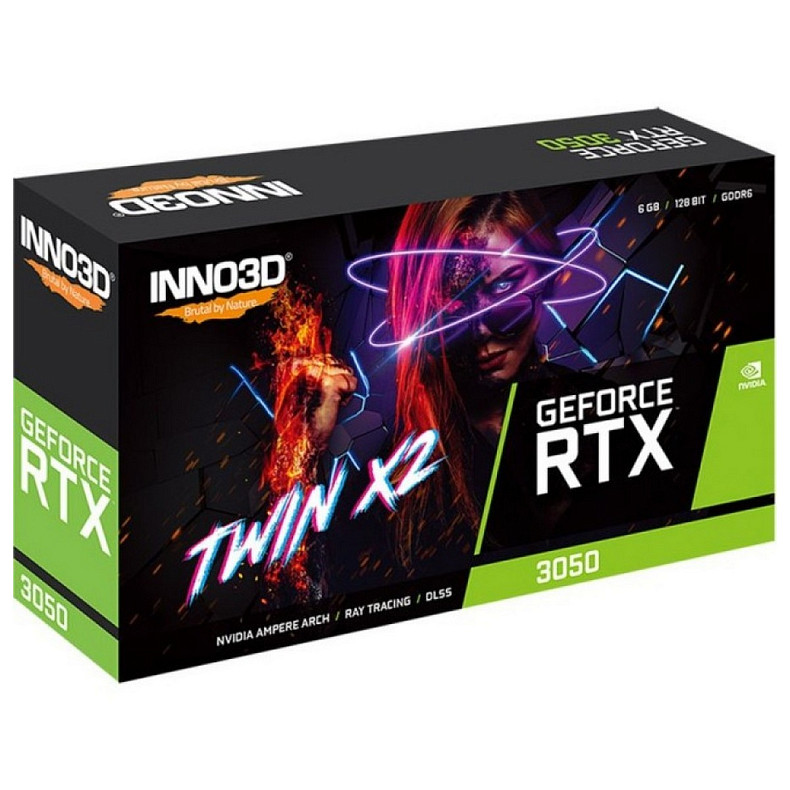 Видеокарта Inno3D Twin X2 V2, GeForce RTX3050 6GB GDDR6 96bit PCI-E 4.0