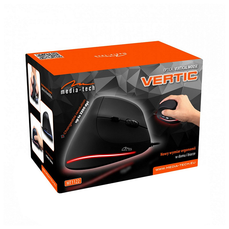 Мишка Media-Tech VERTIC, 4кн., 3200dpi, чорна