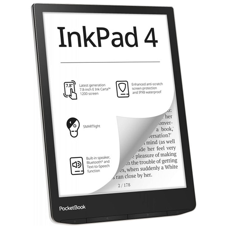 Електронна книга PocketBook 743G InkPad 4, Stundust Silver (PB743G-U-WW)