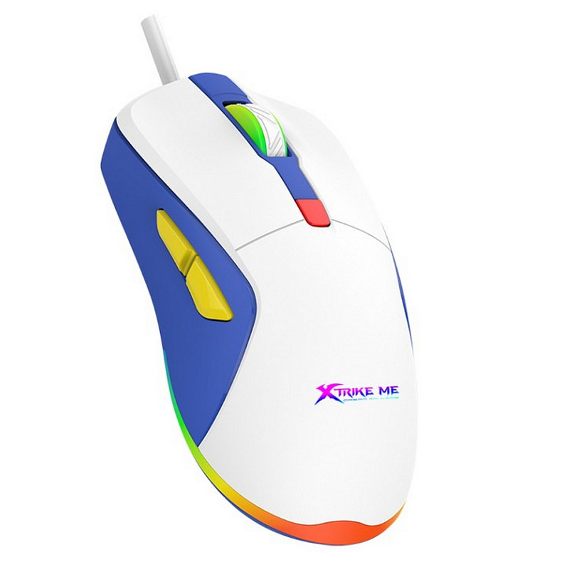 Мышь XTRIKE ME GM-227, игровая 3600dpi, 6кн, LED, белая