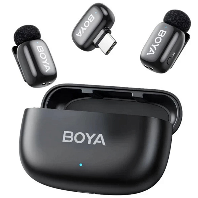 Бездротовий петличний мікрофон BOYA mini-14 Type-C Black