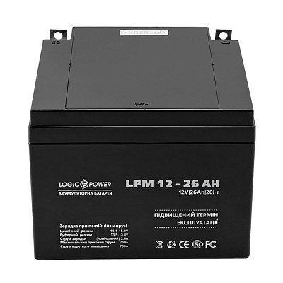 Акумуляторна батарея LogicPower LPM 12V 26AH AGM (LPM 12 - 26 AH)