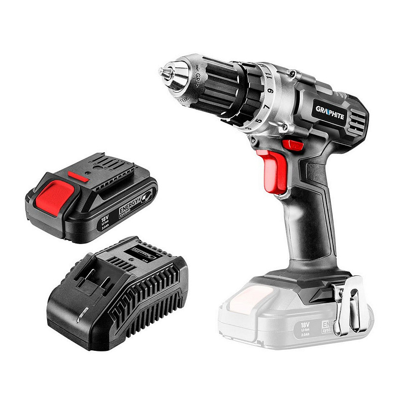 Шуруповерт-дрель аккумуляторная GRAPHITE 58G000-SET1