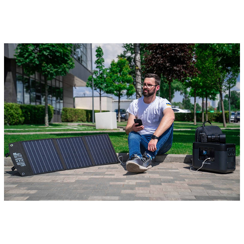 Портативна сонячна панель 2E, DC 60 Вт, USB-С 18 Вт, USB-A 24 Вт