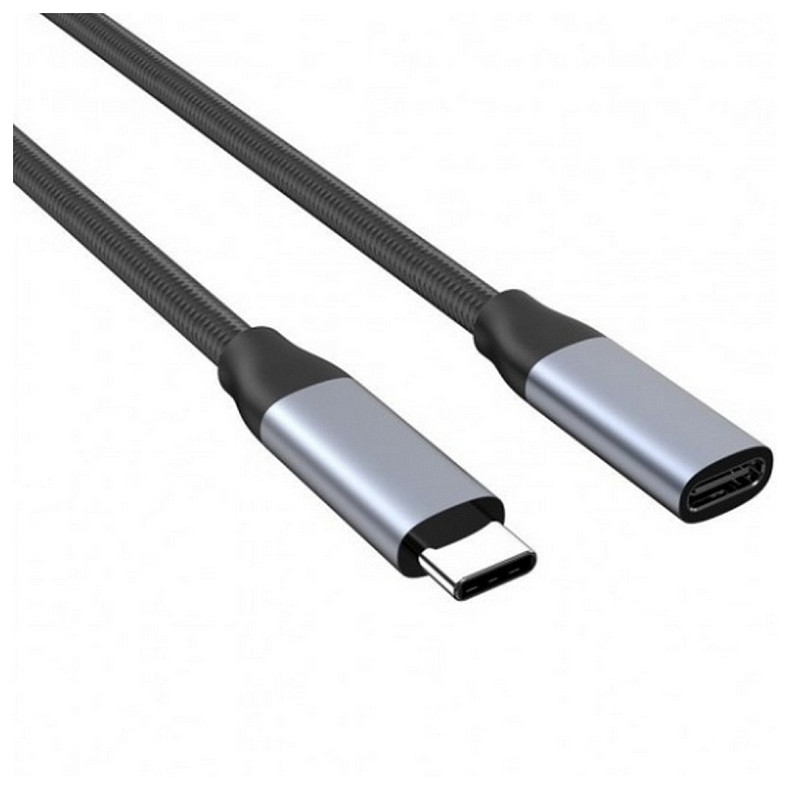 Кабель-удлинитель USB 3.1 Type-C M-F, 2.0 м 10 Gbps 100W nylon braid черный Choetech