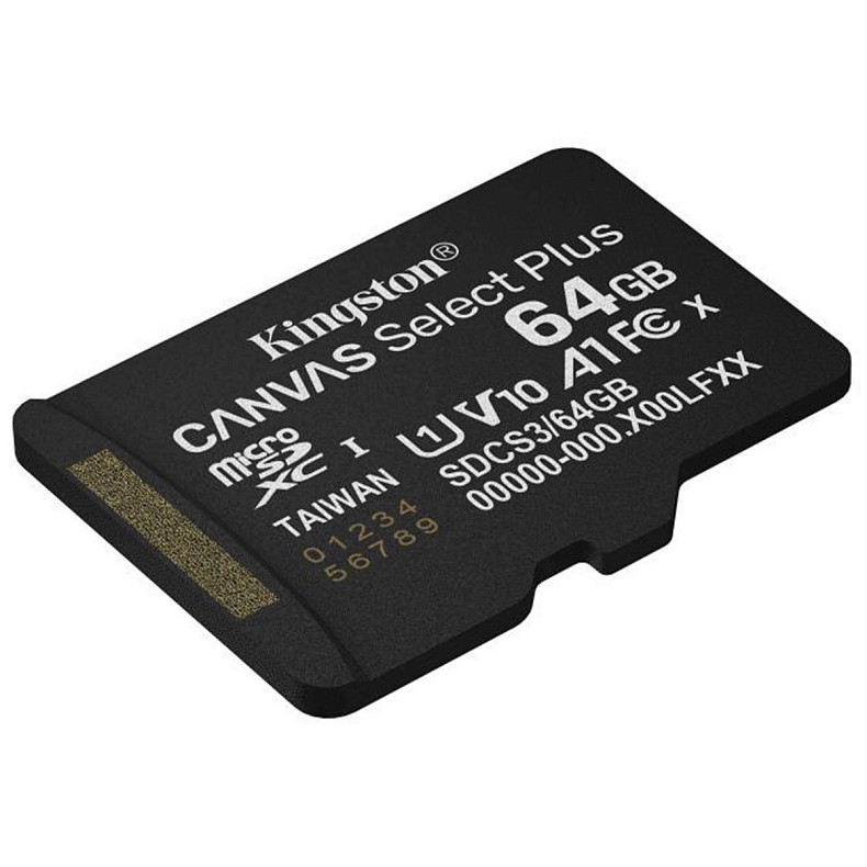 Карта пам'яті Kingston microSD 64GB C10 UHS-I A1 V10 R100MB/s (SDCS3/64GBSP)