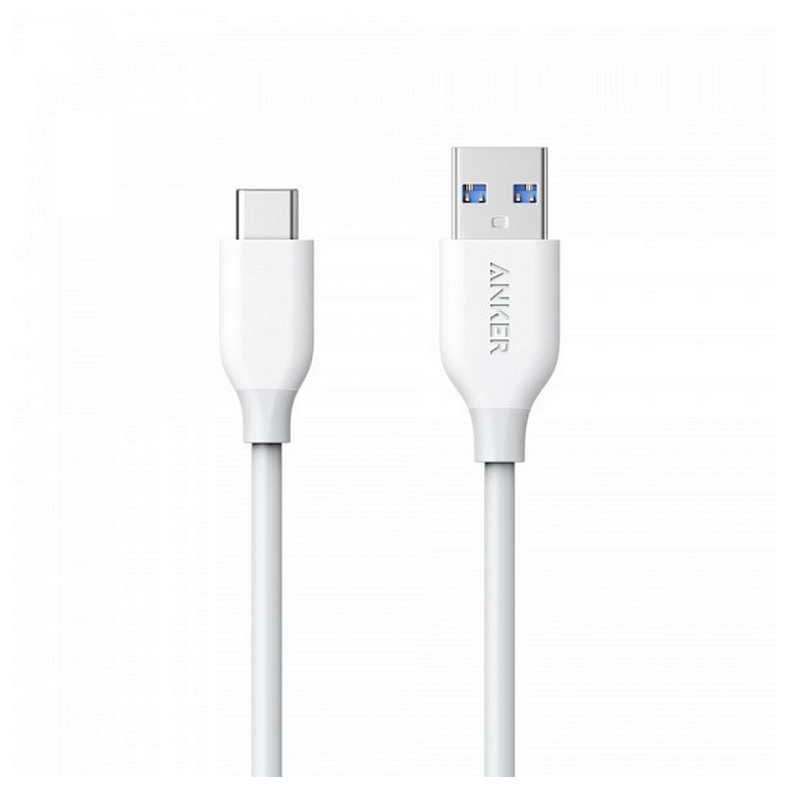 Кабель ANKER Powerline USB-C to USB-A 3.0 - 0.9м V3 (White)