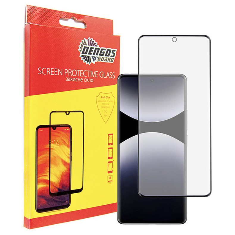 Защитное стекло Dengos для Xiaomi Redmi Note 14 Pro Black Full Glue (TGFG-382)