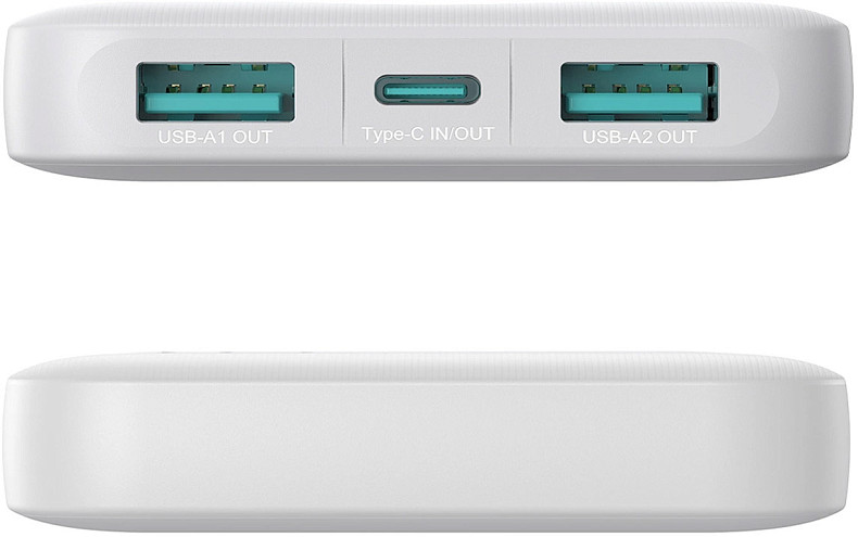 УМБ Joyroom 10000mAh 12W QC, 2xUSB-A, USB-C In/Out White