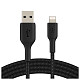 Кабель USB-A > Lightning подзарядка/синхронизация Belkin, 1м, плетеный, черный