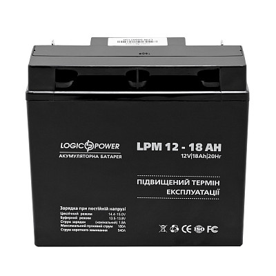 Аккумуляторная батарея LogicPower LPM 12V 18AH (LPM 12 - 18 AH) AGM