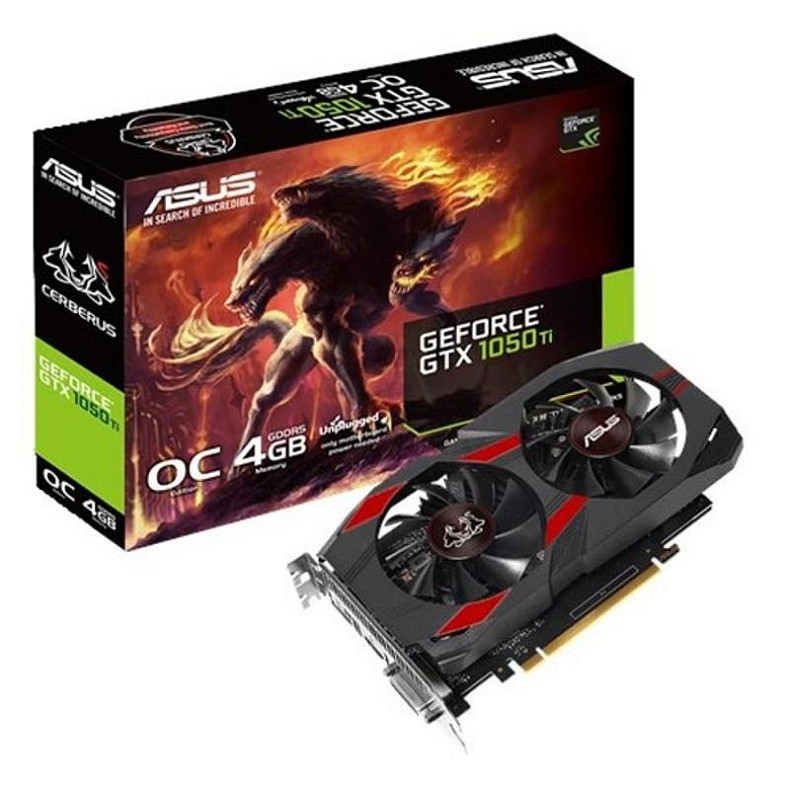 Asus GeForce GTX 1050 Ti 4GB GDDR5 Cerberus OC (CERBERUS-GTX1050TI-O4G)