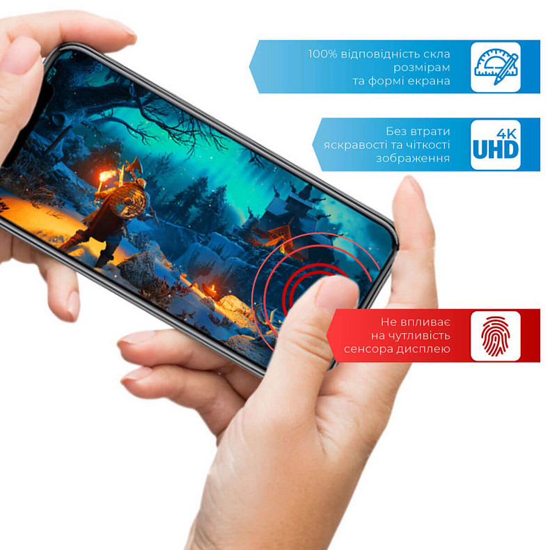 Защитное стекло ACCLAB Full Glue для Apple iPhone 12 Black (1283126508219)