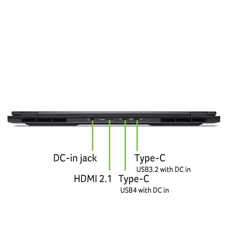Ноутбук Acer Nitro 16S AN16S-61 16" WQXGA IPS, AMD R7-350, 32GB, F1TB, NVD5070Ti-12, Lin, чорний
