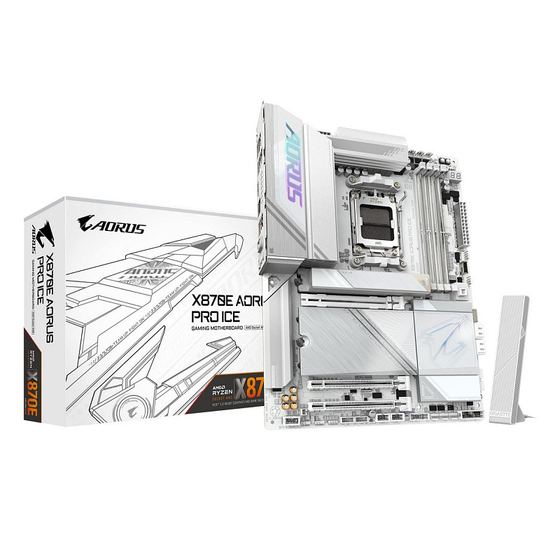 Материнская плата GIGABYTE X870 AORUS PRO ICE sAM5 X870 4xDDR5 M.2 HDMI Wi-Fi BT ATX