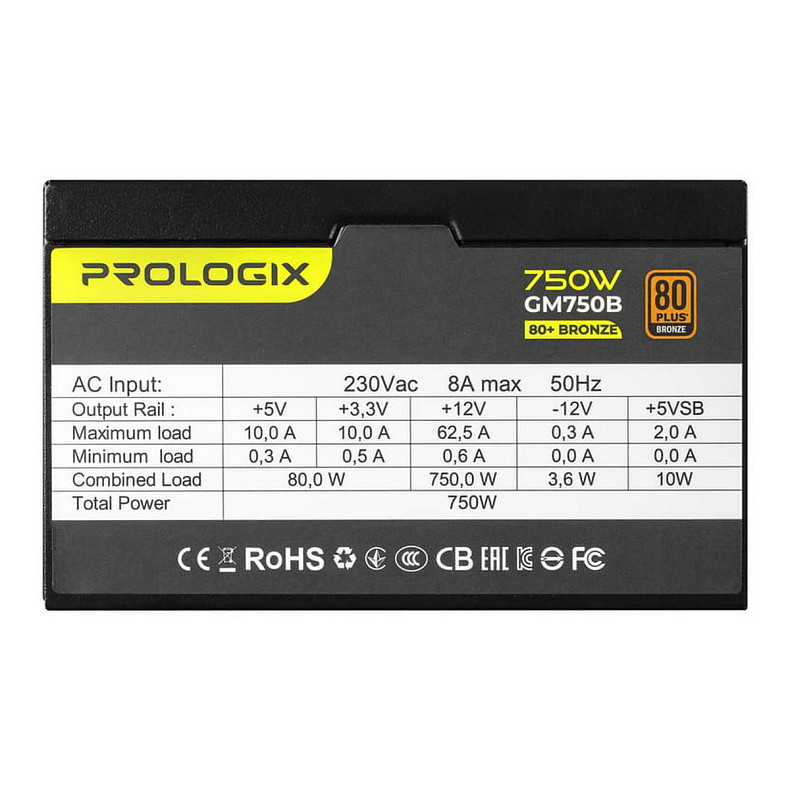 Блок питания Prologix GM750B 750W 80+ Bronze