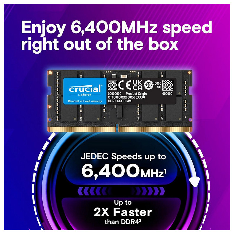 ОЗУ Crucial Pro DDR5 32GB/6400 (CT32G64C52CS5)