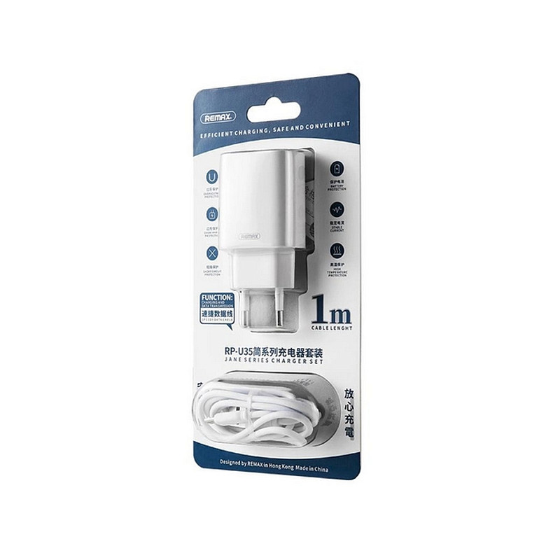 Зарядний пристрій Remax Simple Series 2xUSB 2.1A White (RP-U35)