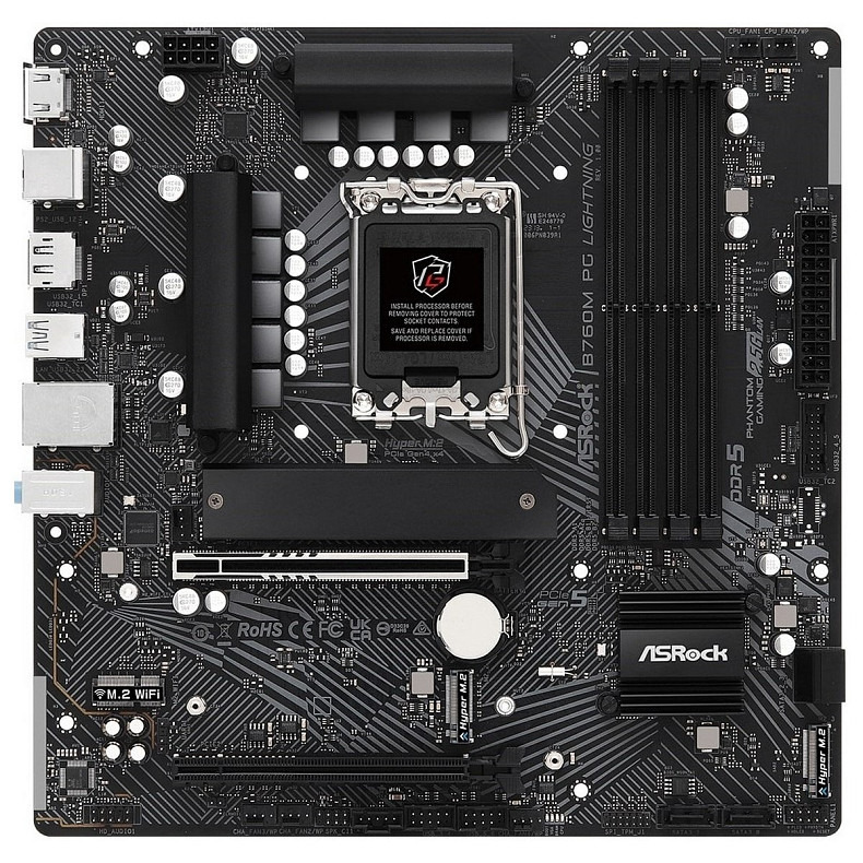 Материнська плата ASRock  B760M PG LIGHTNING s1700 B760 4xDDR5 M.2 HDMI DP mATX