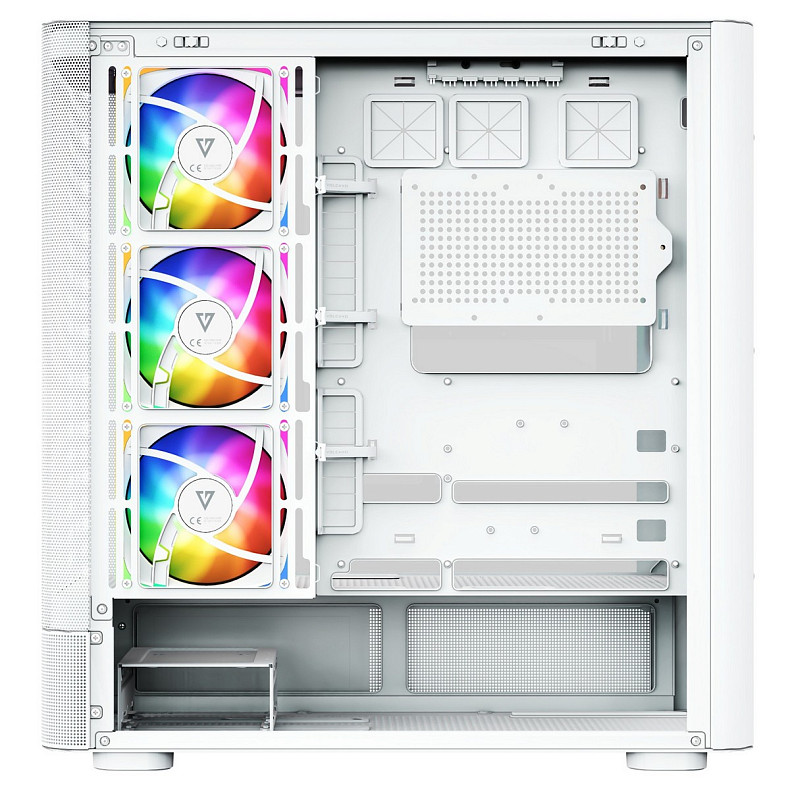 Корпус Modecom VOLCANO AQ400 ARGB MIDI SIDE LCD 6,2”, 4x120mm fans WHITE без БЖ ATX