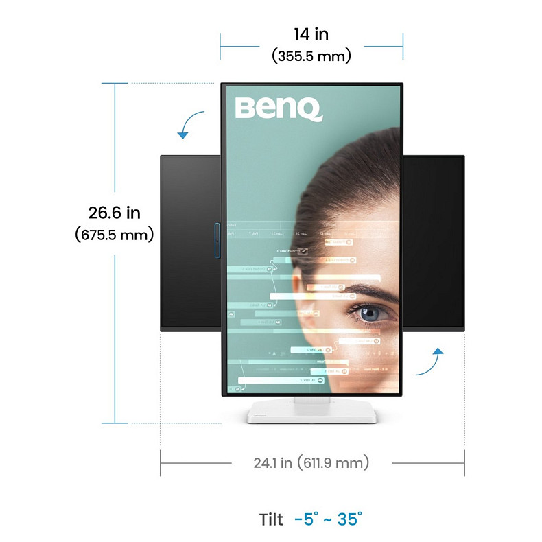Монітор BenQ 27" GW2790TC, IPS, 144Hz, HDMI, DP, USB-C, HAS, Pivot, колонки