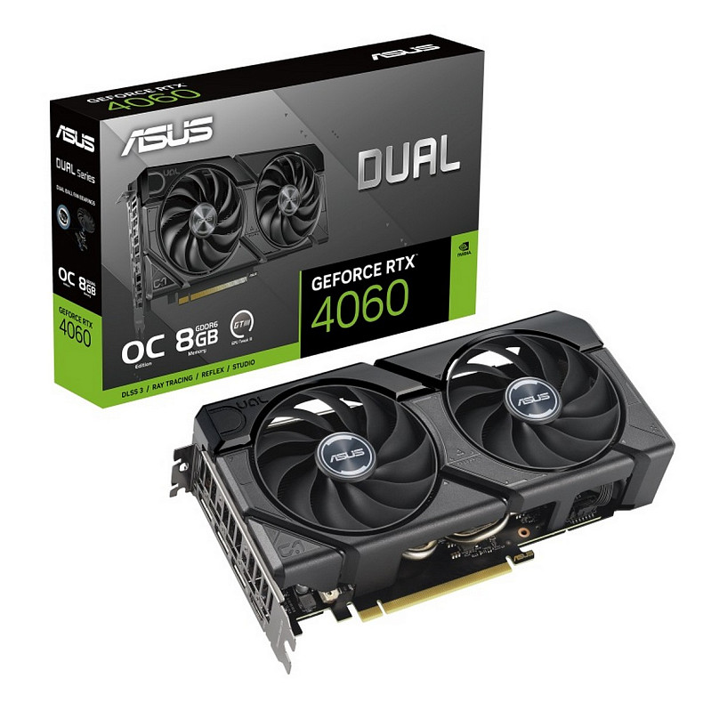 Видеокарта GF RTX 4060 8GB GDDR6 Dual Evo OC Asus (DUAL-RTX4060-O8G-EVO)