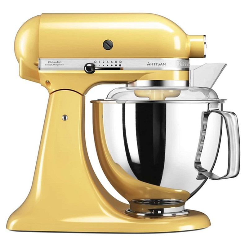 Кухонная машина KitchenAid Artisan 4,8 л 5KSM175PSEMY с откидным блоком, цвет величественный желтый