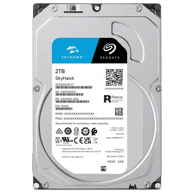 Жорсткий диск Seagate SkyHawk Surveillance 2.0TB 5400rpm 256MB (ST2000VX017)