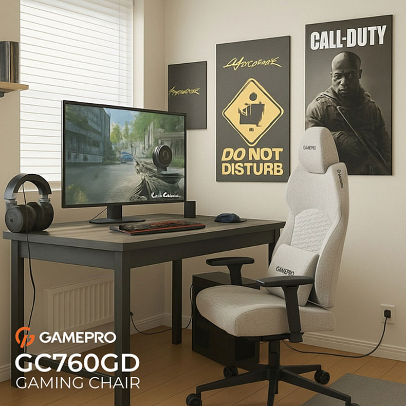 Крісло ігрове GamePro GC760LG Fabric Light Gray