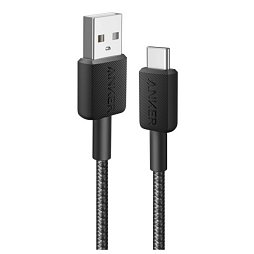 Кабель ANKER 322 USB-A to USB-C - 0.9m Nylon (Чорний)