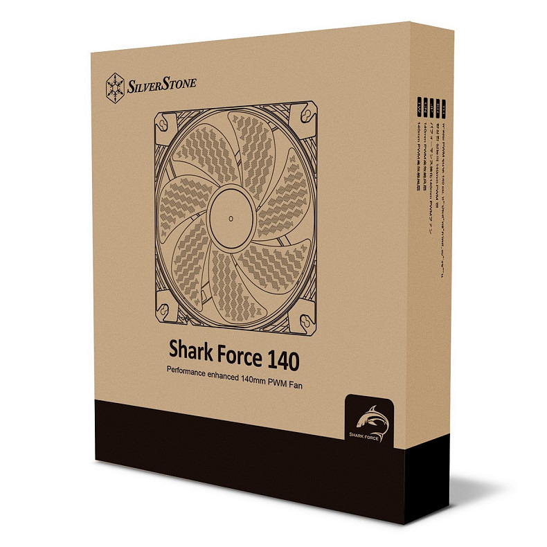 Корпусний вентилятор SilverStone Shark Force SF140B, 140mm, 2200rpm, 4pin PWM, 38.3dBa