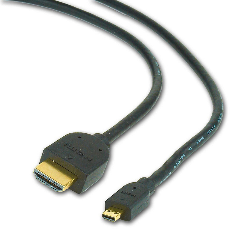 Кабель HDMI-D (micro) на HDMI V.2.0, 4К 60Гц, з позолоченими контактами, 3 м