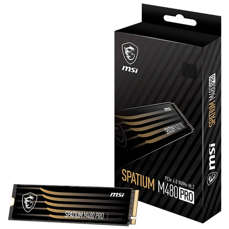 SSD диск MSI Spatium M480 Pro 1TB M.2 2280 PCIe 4.0 x4 NVMe 3D NAND TLC (S78-440L1G0-P83)