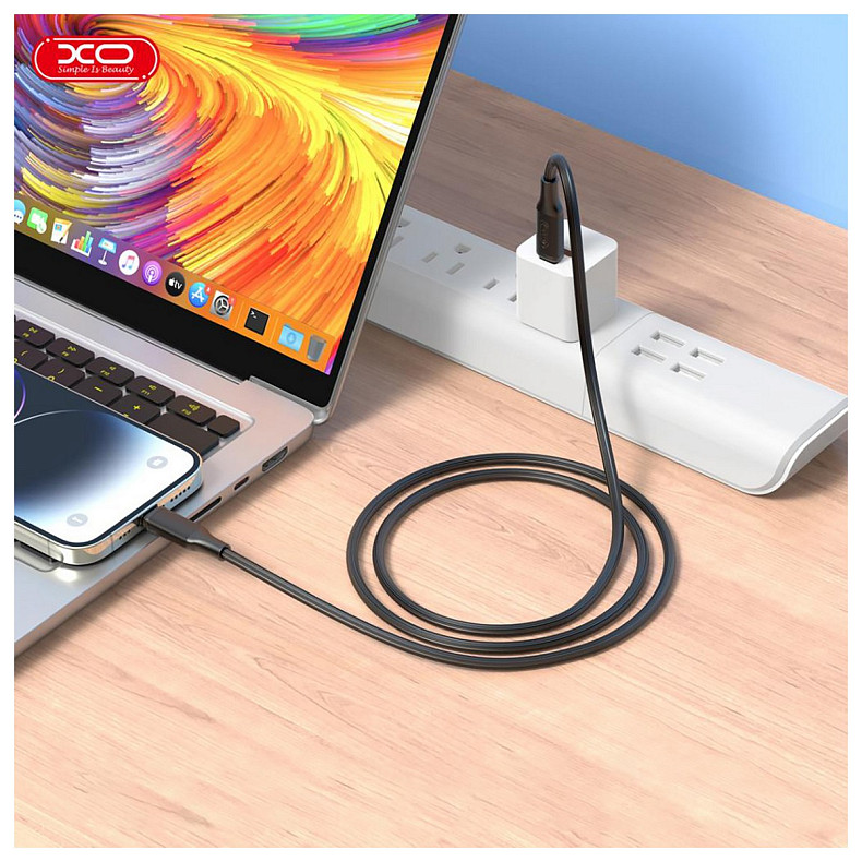 Кабель XO USB Type-C – USB Type-C (M/M), 3А, 60W, 1.2 м, Black (NB-Q265B-CC.black)