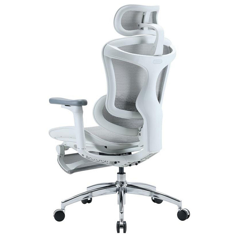 Крісло офісне з підставкою для ніг Sihoo DORO C300L Mesh White