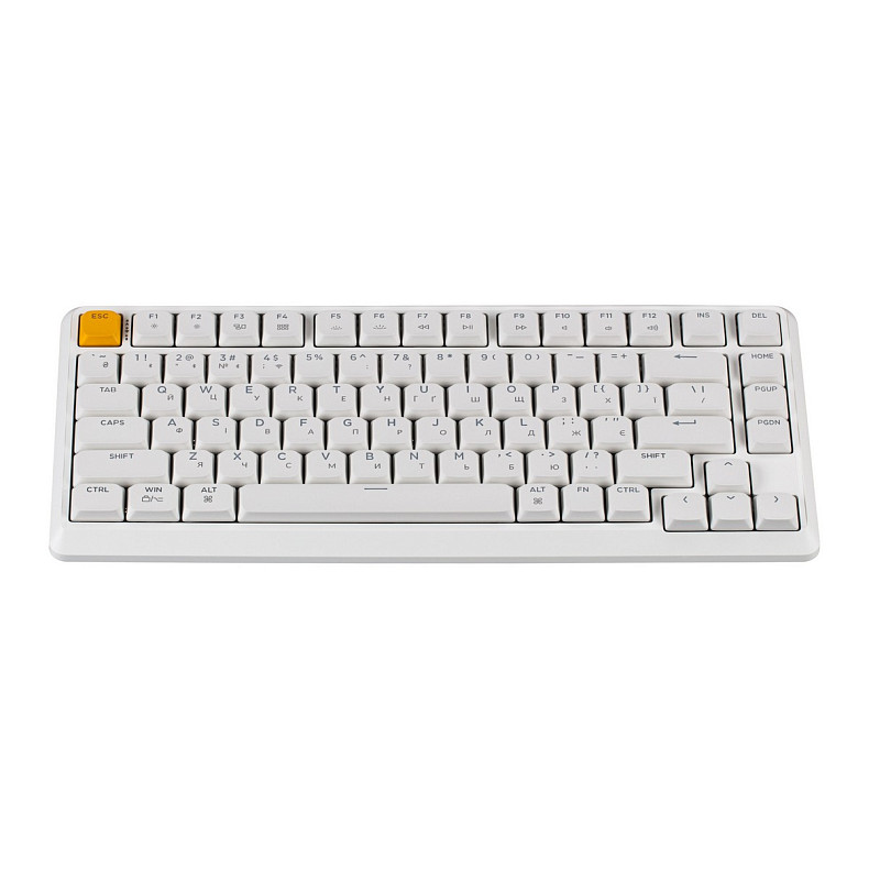 Клавиатура механическая Keychron J1 82Key, K pro Brown, WL/BT/USB-A, QMK, Hot-swap, EN/UKR, RGB, белый
