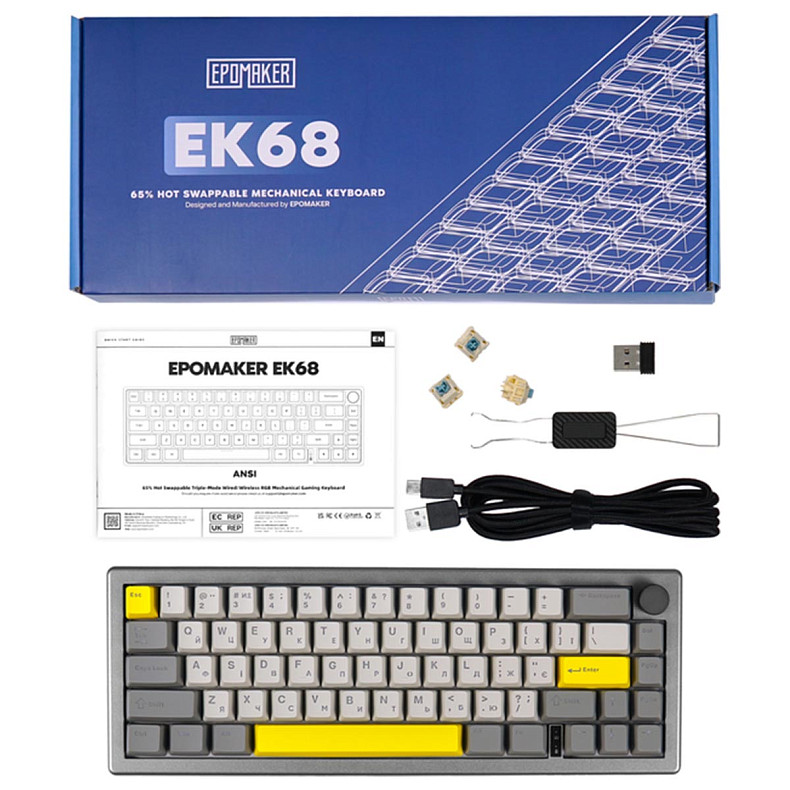 Клавіатура EPOMAKER EK68 Budgerigar V2 Black (EK68-B-BV2)