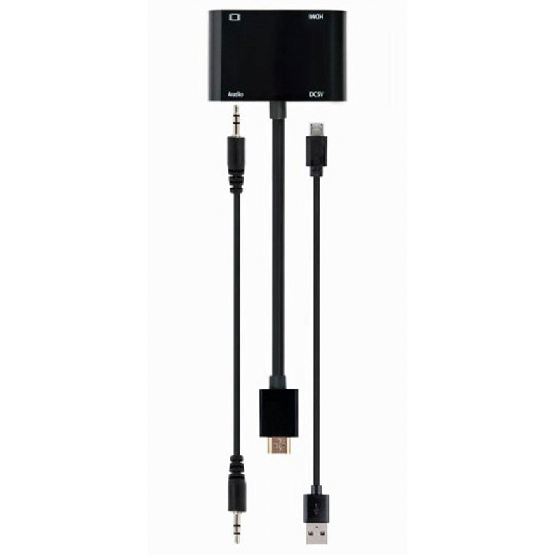 Адаптер-перехідник HDMI на HDMI/VGA+Аудио 3,5