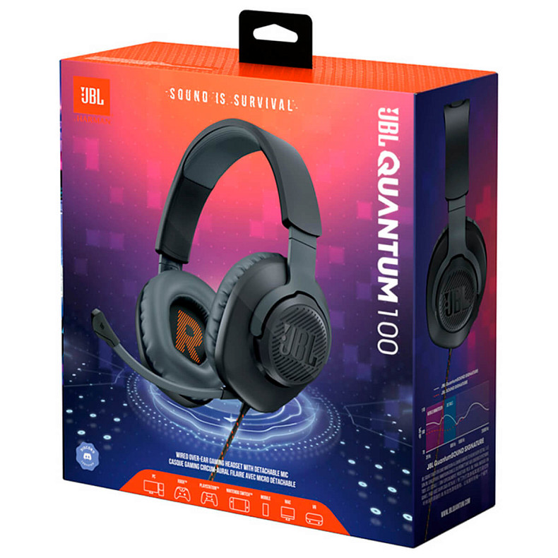 Игровая гарнитура JBL Quantum 100 Black (JBLQUANTUM100BLK)