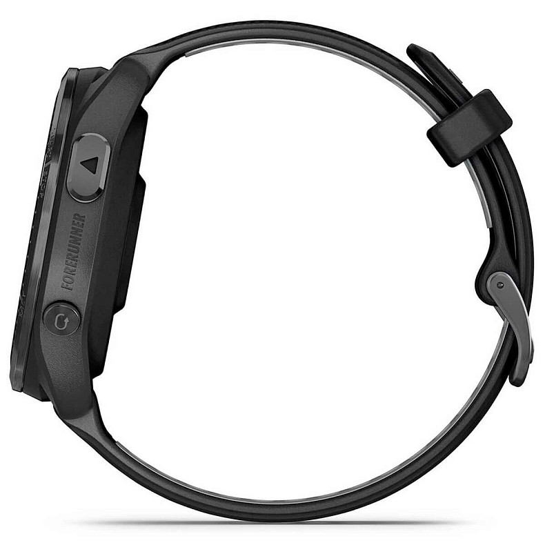 Спортивные часы Garmin Forerunner 965 Carbon Gray DLC Titanium Bezel with Black Case and Black/Powder Gray Silicone Band