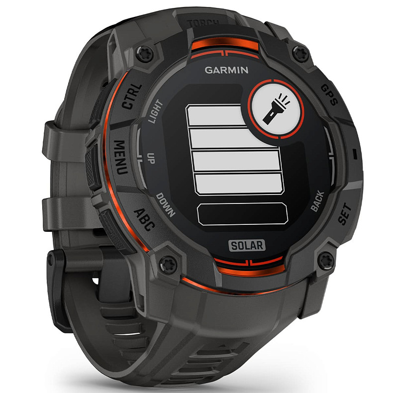 Спортивний годинник GARMIN Instinct 3 50mm Solar Black with Charcoal Silicone