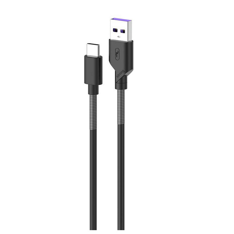Кабель SkyDolphin S27T Spring Anti-Brake USB - USB Type-C (M/M), 1 м, Black (SDUSB-000611)
